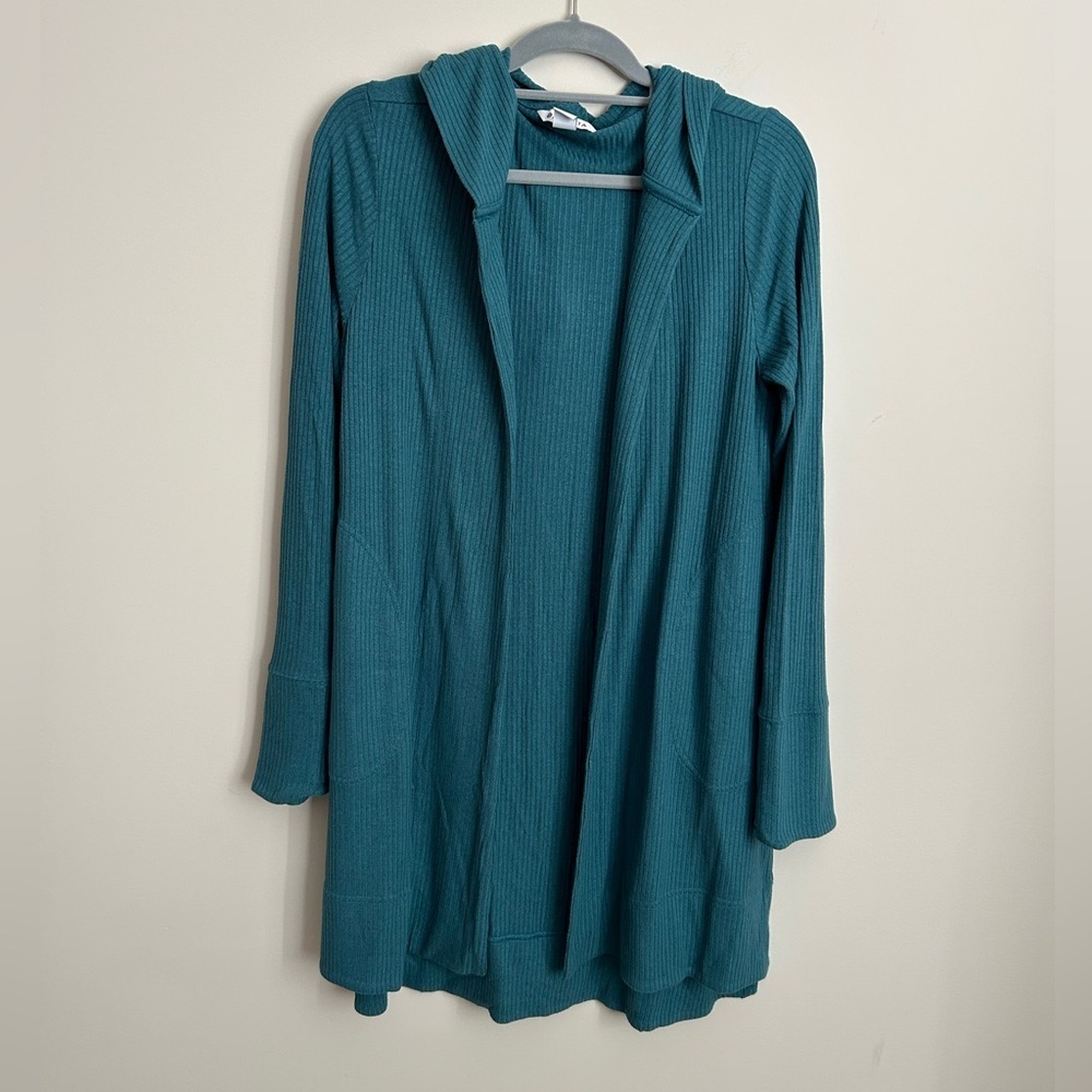 Athleta Teal Green Hooded Cardigan Size Small